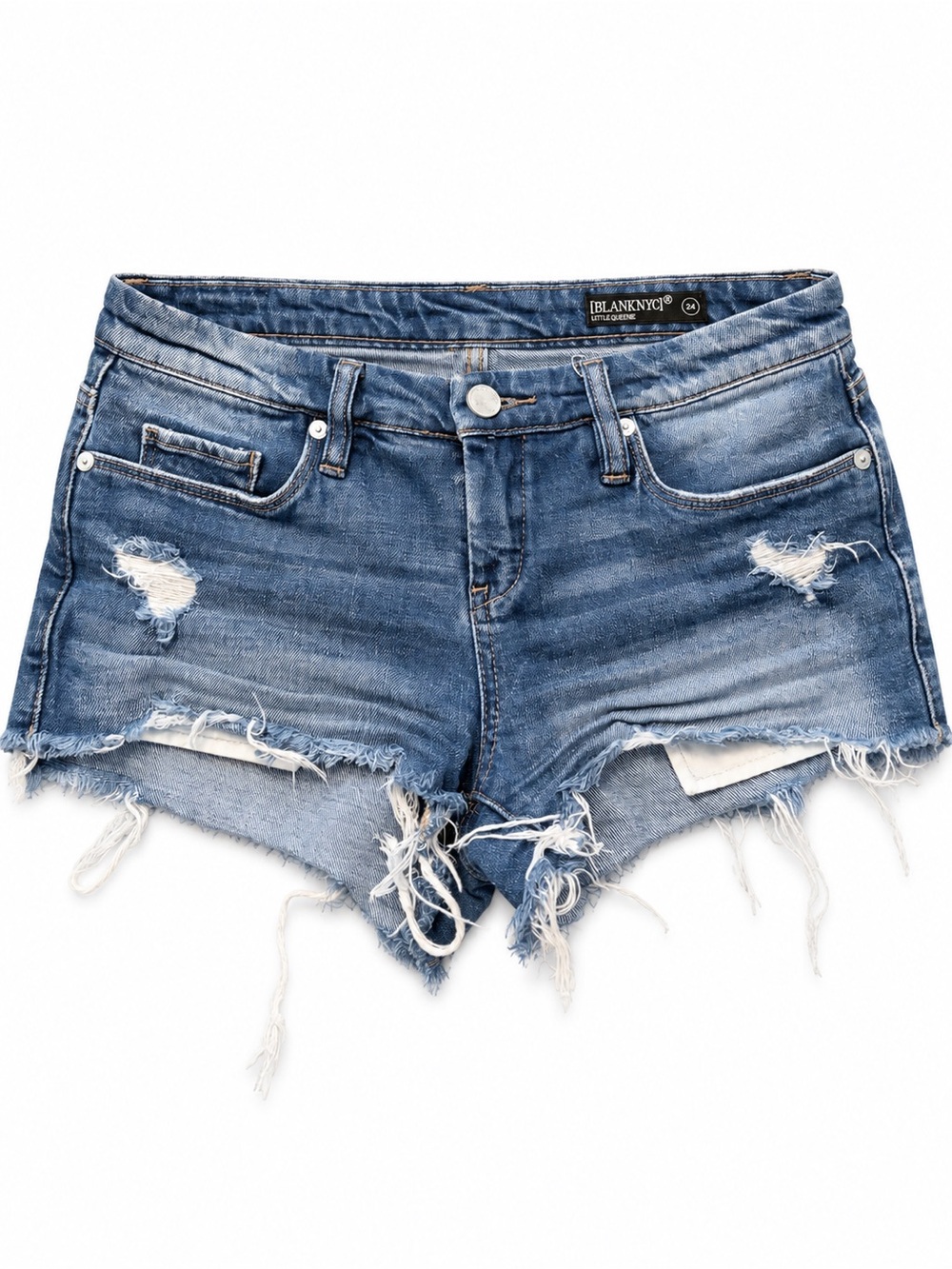 BLANKNYC Little Queenie Distressed Denim Shorts Size 24